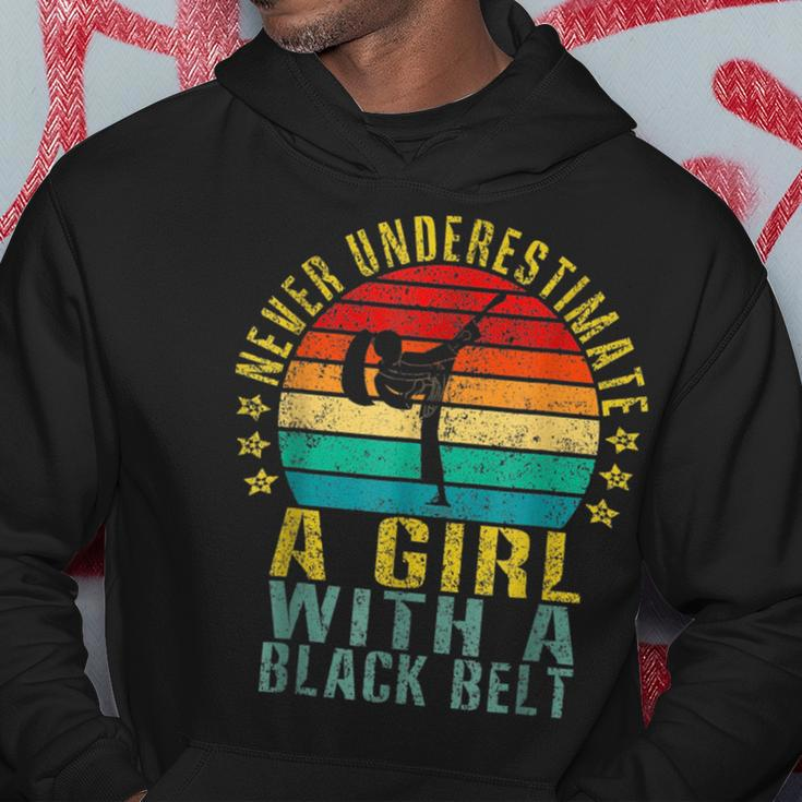 Karate Never Underestimate A Girl With A Black Belt Karate Funny Gifts Hoodie Unique Gifts