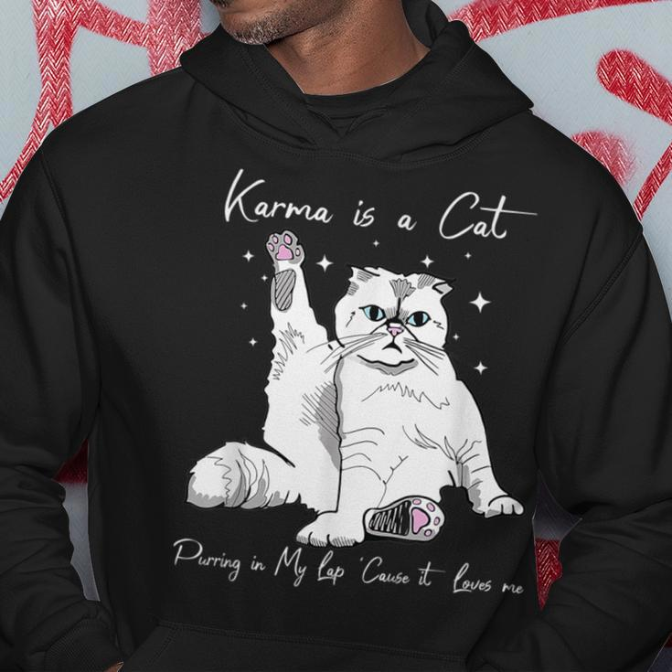 Karma-Is A Cat-Purring In My-Lap-Cause It Loves-Me-Cat-Lover Hoodie Unique Gifts