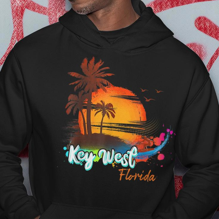 Key West Florida Beach Summer Vacation Palm Trees Sunset Men Florida Gifts & Merchandise Funny Gifts Hoodie Unique Gifts