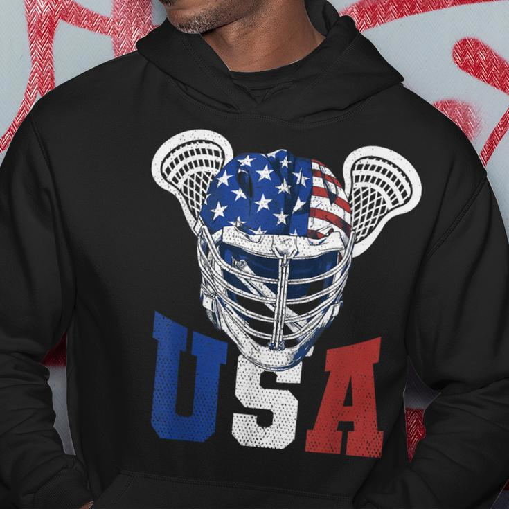 Lacrosse American Flag Lax Helmet 4Th Of July Usa Patriotic Hoodie Unique Gifts