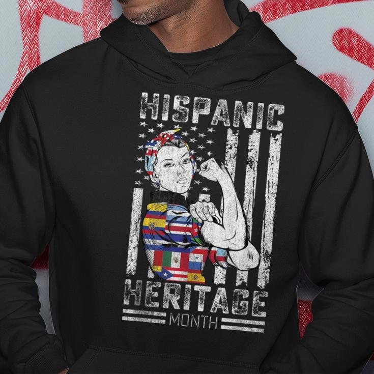 Latin Countries Hands Heart Flags Hispanic Heritage Month Hoodie Unique Gifts