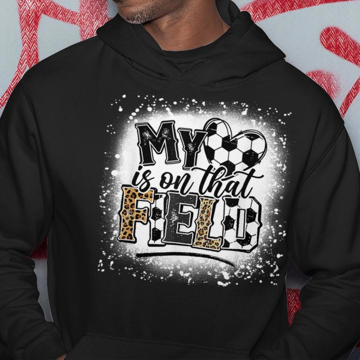 Leopard My Heart Is On That Field Soccer Love Game Day Vibes Hoodie Unique Gifts