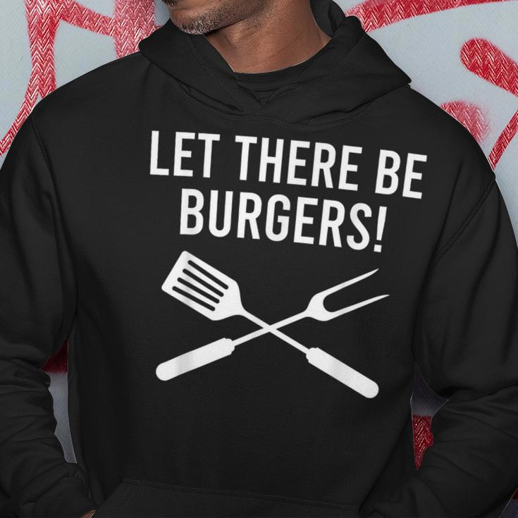 Let There Be Burgers Fork & Spatula Grilling Cookout Hoodie Unique Gifts