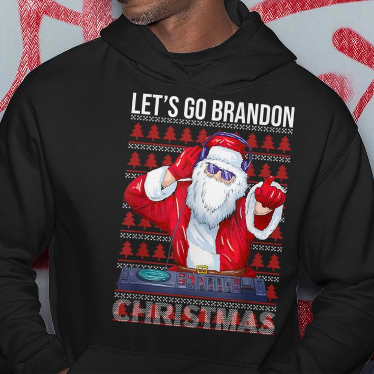 Let's Go Brandon Meme Ugly Christmas Dj Sweater Hoodie Unique Gifts