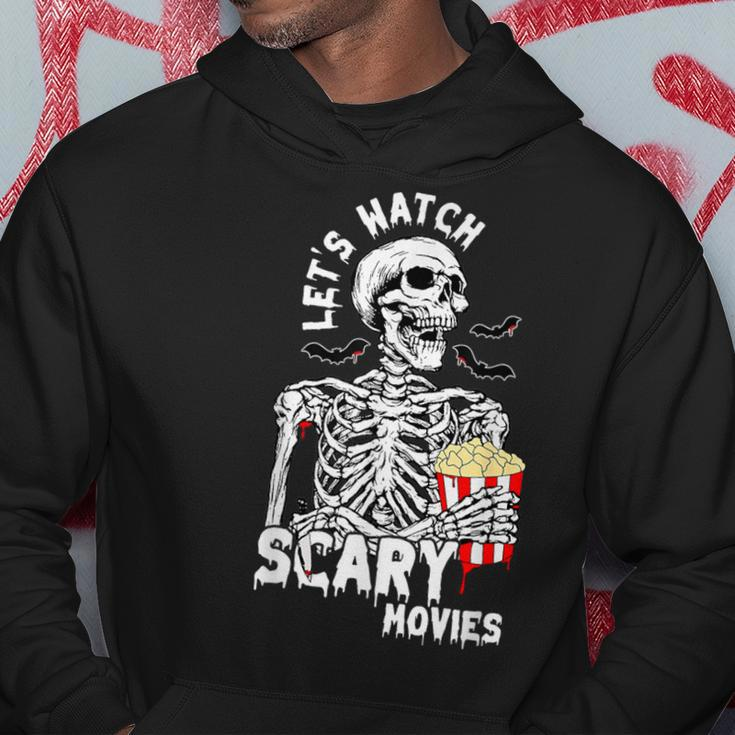 Let's Watch Scary Movies Skeleton Popcoin Halloween Costume Hoodie Unique Gifts