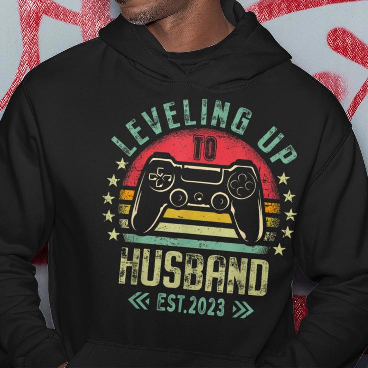 Leveling Up To Husband Level Unlocked Bachelor Party Grooms Hoodie Funny Gifts