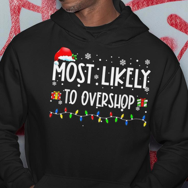 Most Likely To Overshop Shopping Family Crew Christmas Hoodie Funny Gifts
