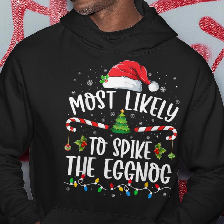 Most Likely To Spike The Eggnog Family Matching Christmas Hoodie Funny Gifts