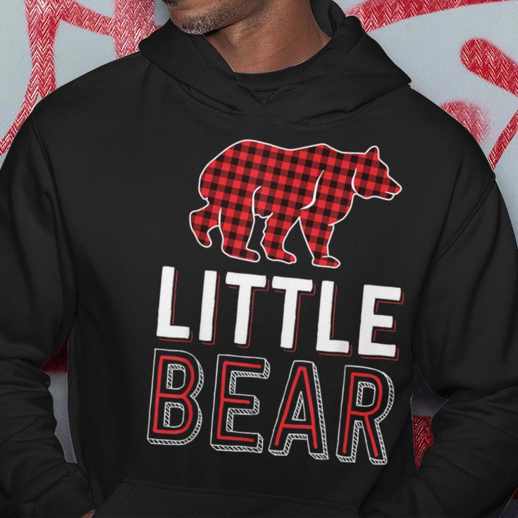 Little Bear Kid Red Buffalo Plaid Matching Family Christmas Hoodie Funny Gifts