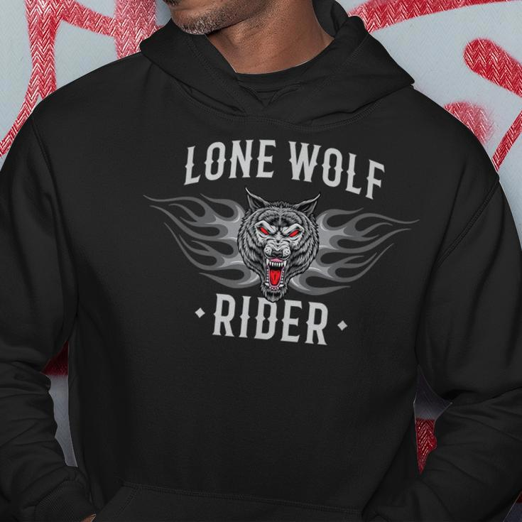 Lone Wolf Rider Motorcycle Chopper Biker Motorbike Hoodie Unique Gifts