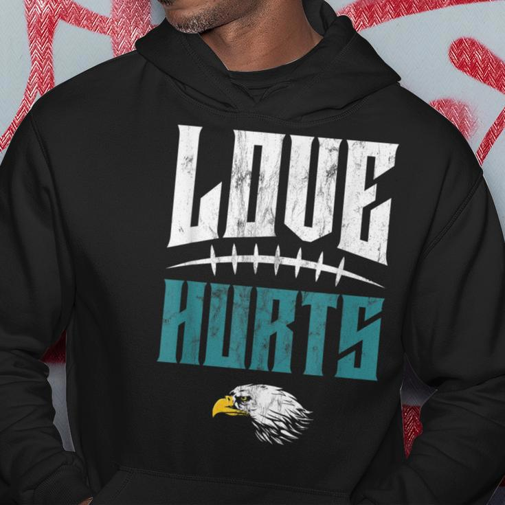 Love Hurts Eagles Distressed Hoodie Funny Gifts