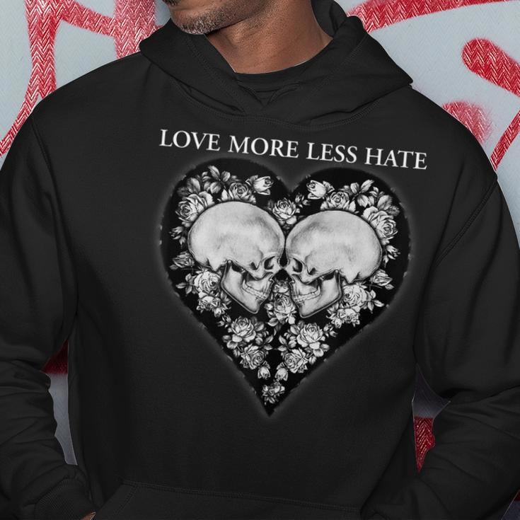 Love More Less Hate Skull Printed Cute Graphic Hoodie Personalized Gifts