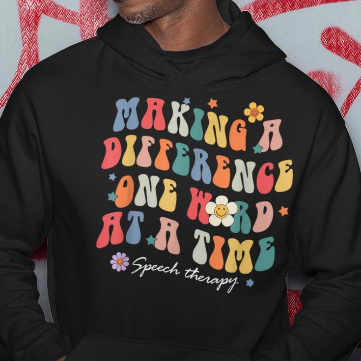 Making A Difference One Word At A Time Speech Therapy Hoodie Unique Gifts