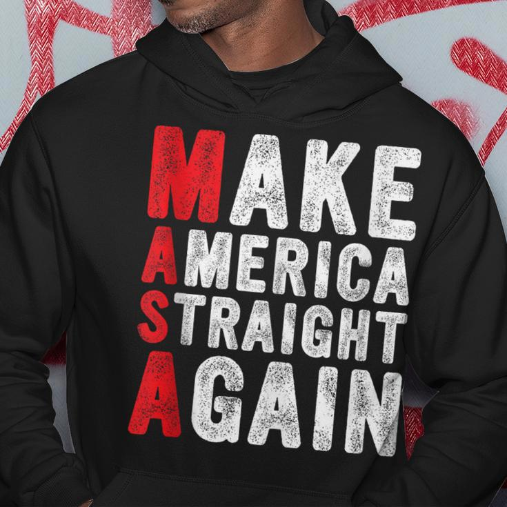 Masa Make America Straight Again American Flag Political Hoodie Unique Gifts