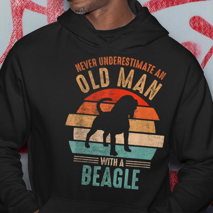 Mb Never Underestimate An Old Man With A Beagle Hoodie Funny Gifts