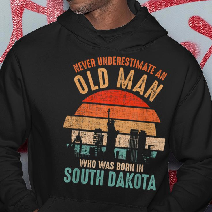 Mb Never Underestimate An Old Man Born In South Dakota Hoodie Funny Gifts