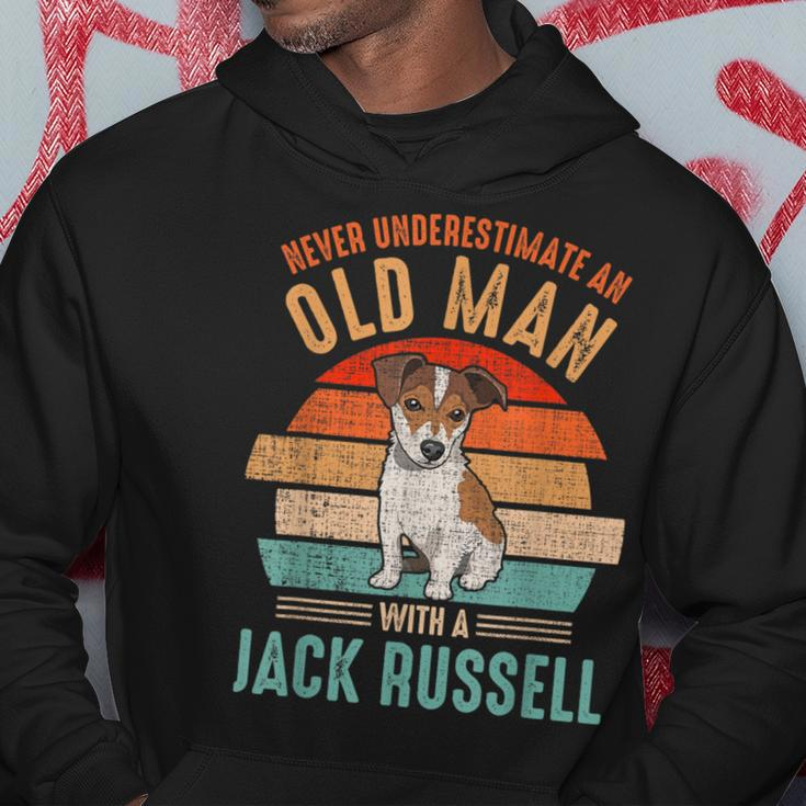 Mb Never Underestimate An Old Man With A Jack Russel Hoodie Funny Gifts