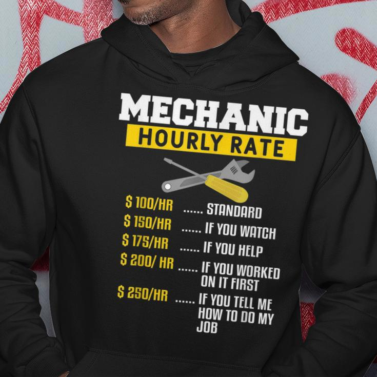 Mechanic Hourly Rate Funny Car Diesel Engineering Mechanic Gift For Mens Hoodie Unique Gifts