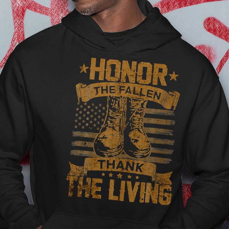 Mens Honor The Fallen Thank The Living Veterans Day Military 296 Hoodie Unique Gifts