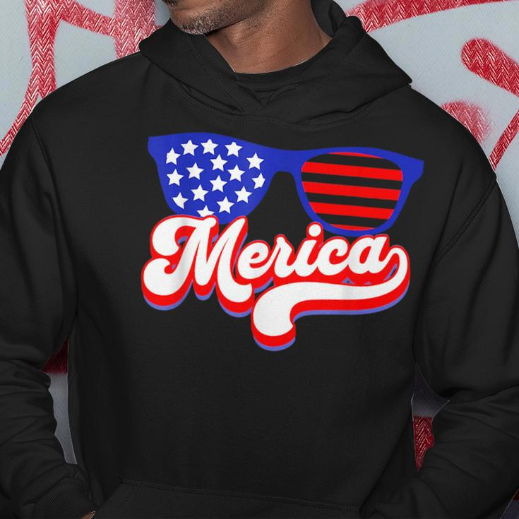 Merica 4Th Of July Patriotic American Flag Apparel Patriotic Funny Gifts Hoodie Unique Gifts