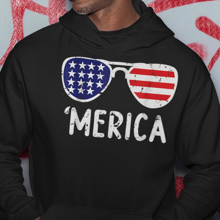 Merica American Flag Sunglasses Patriotic 4Th Of July Hoodie Unique Gifts