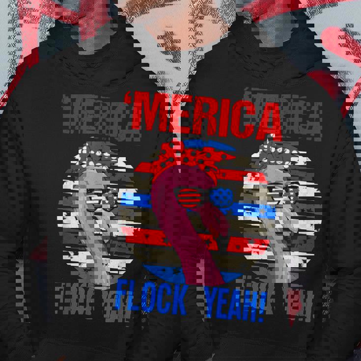 Merica Flock Yeah 4Th July Funny Patriotic Flamingo 1 Hoodie Unique Gifts