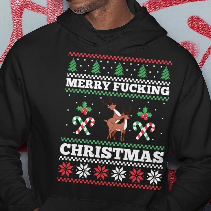 Merry Fucking Christmas Adult Humor Offensive Ugly Sweater Hoodie Unique Gifts