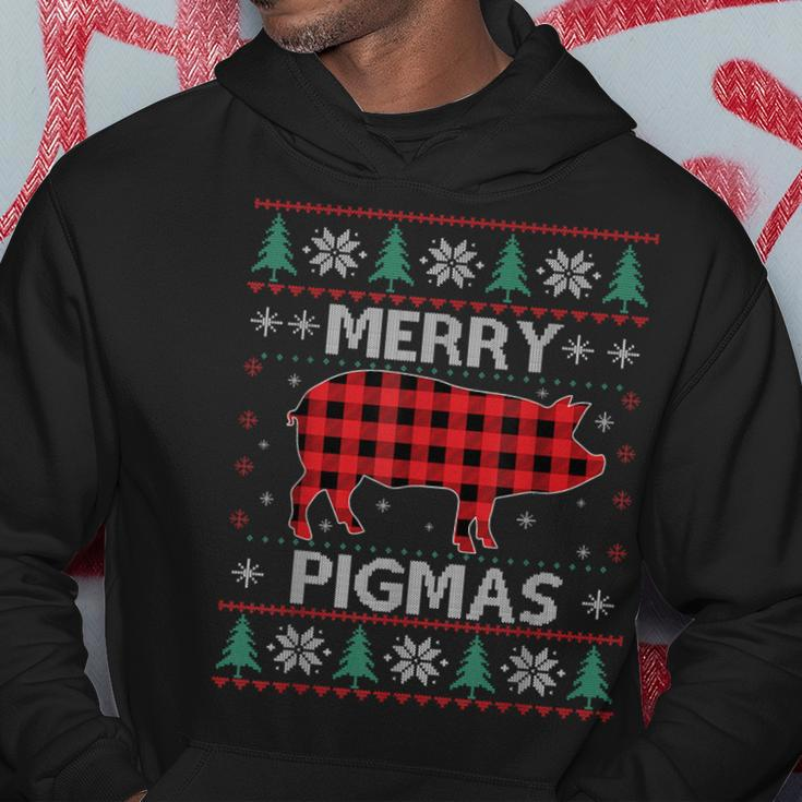 Merry Pigmas Christmas Pig Red Plaid Ugly Sweater Xmas Hoodie Unique Gifts
