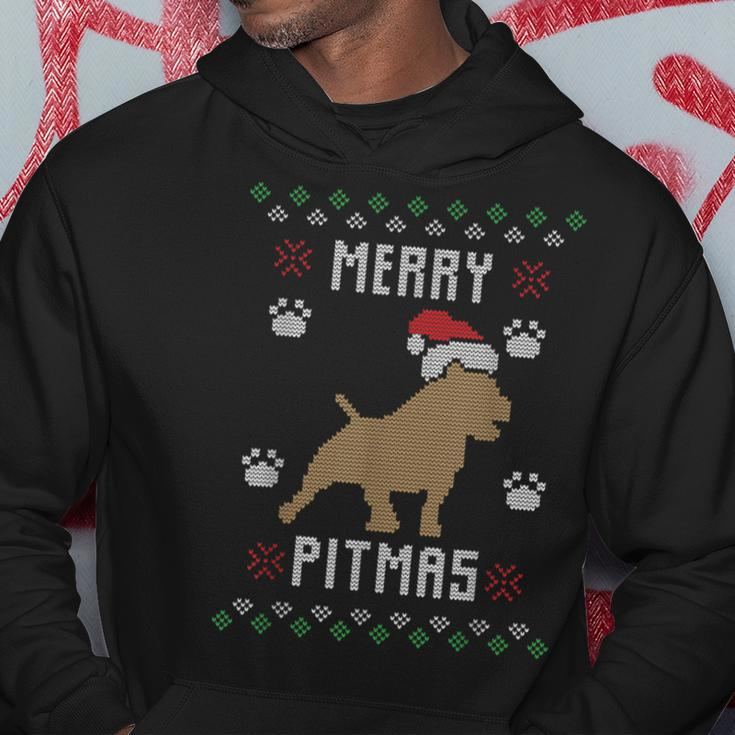 Merry Pitmas Ugly Christmas Sweater Pit Bull Lovers Hoodie Unique Gifts