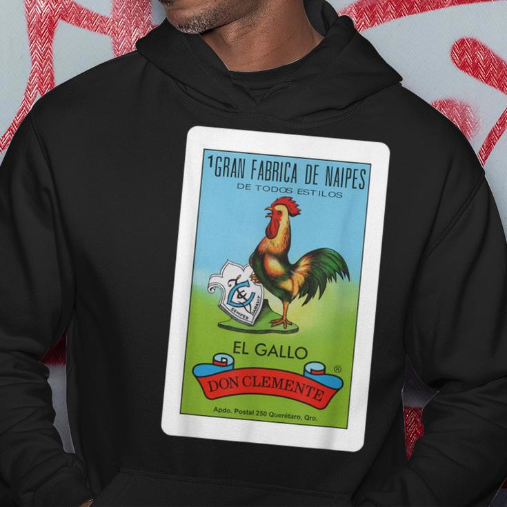 Mexican El Gallo Bingo Card Game Traditional Rooster Hoodie Unique Gifts