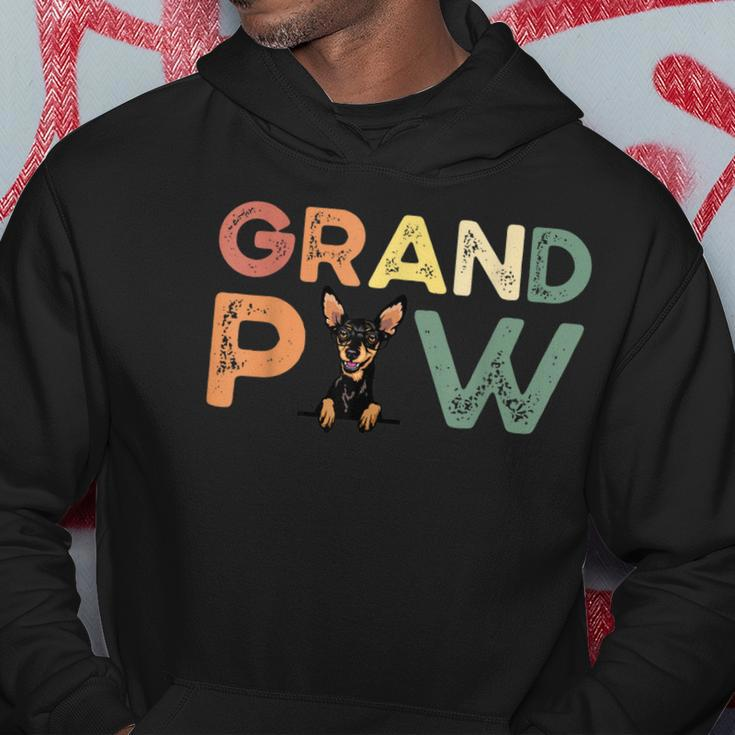 Miniature Pinscher Grandpa With Dog Names Fathers Day Hoodie Funny Gifts
