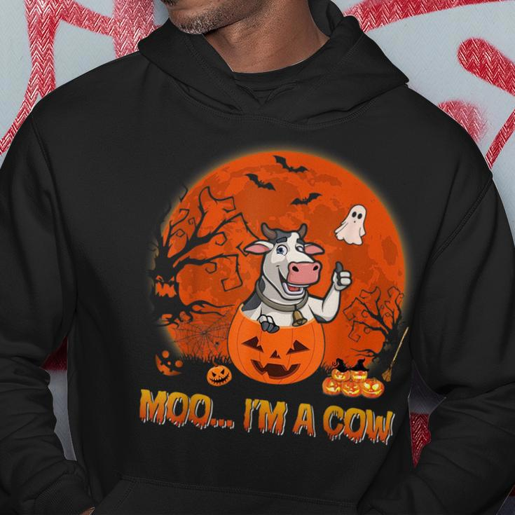 Moo Im Funny Cow Halloween Goat In Scary Pumpkins Farmer Hoodie Unique Gifts