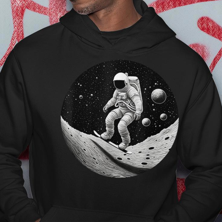 Moon Boarding Astronaut Funny Moon Funny Gifts Hoodie Unique Gifts