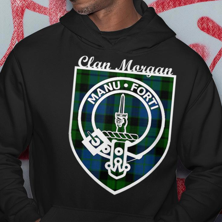 Morgan Surname Last Name Scottish Clan Tartan Badge Crest Funny Last Name Designs Funny Gifts Hoodie Unique Gifts