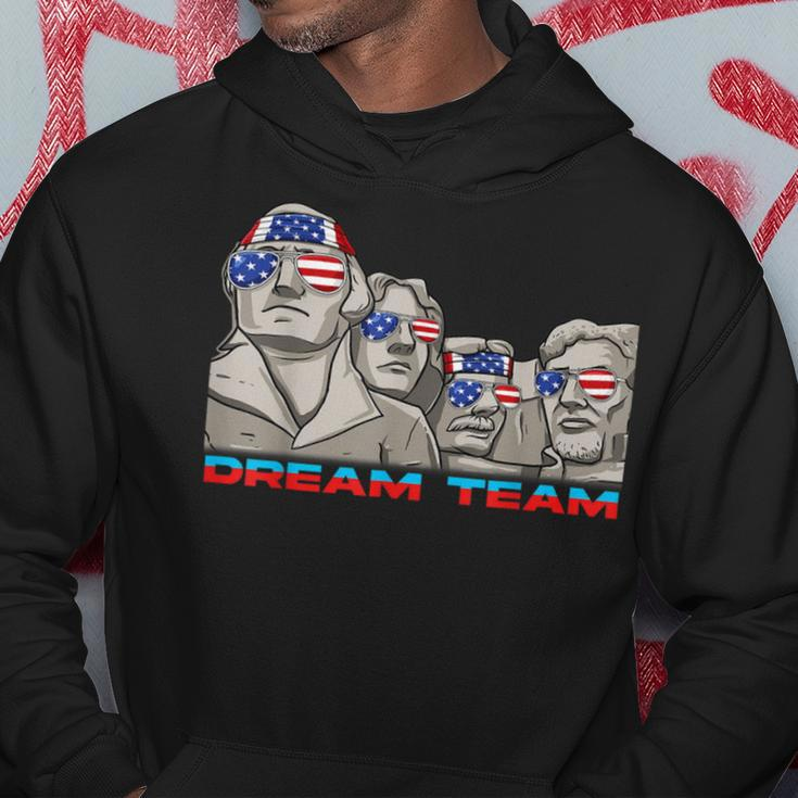 Mount Rushmore 4Th Of July Funny Patriotic Presidents Team 1 Hoodie Unique Gifts