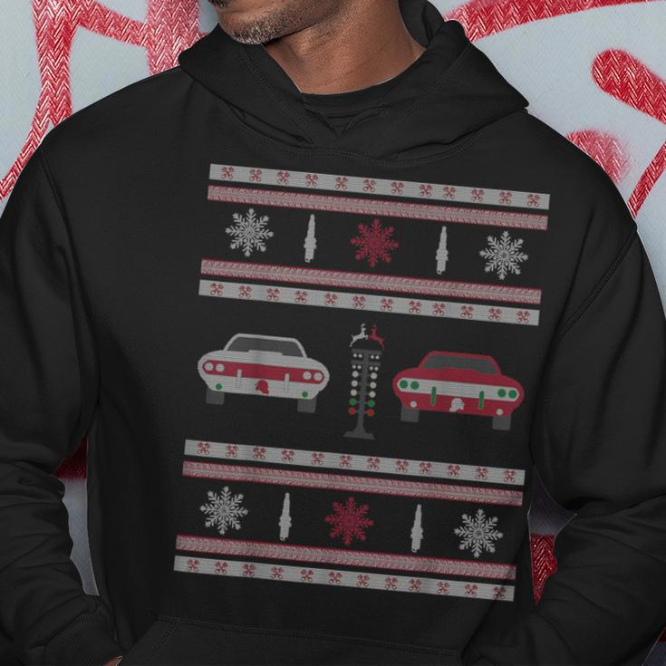 Muscle Cars Drag Racing Ugly Christmas Sweater Hoodie Unique Gifts