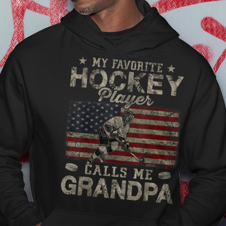 My Favorite Hockey Player Calls Me Grandpa Fathers Day Hoodie Unique Gifts