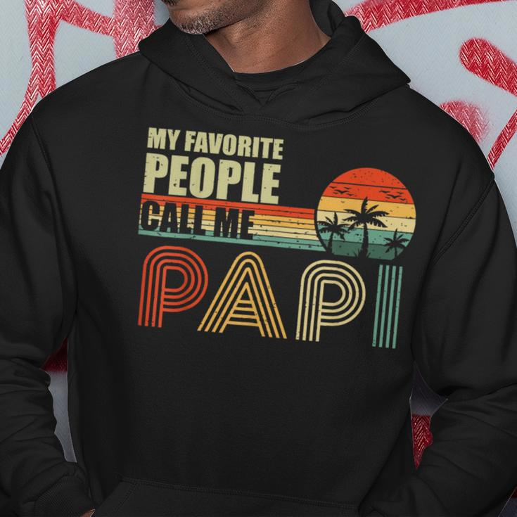 My Favorite People Call Me Papi Vintage Fathers Day Hoodie Funny Gifts