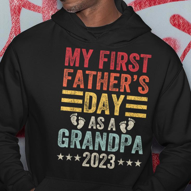 My First Fathers Day As A Grandpa Grandfather Fathers Day Hoodie Funny Gifts