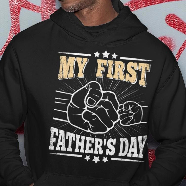 My First Fathers Day Daddy Dad Papa Funny First Fathers Day Hoodie Funny Gifts