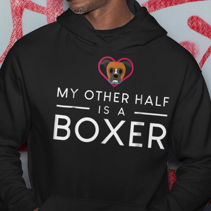 My Other Half Is A Boxer Funny Dog Boxer Funny Gifts Hoodie Unique Gifts