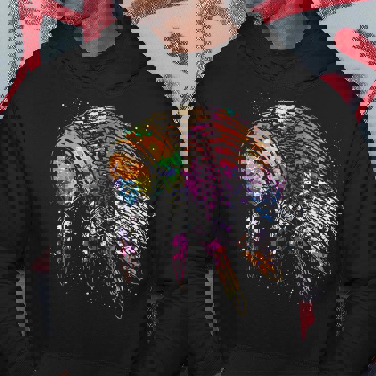 Native American Heritage Colorful Headdress Native American Hoodie Unique Gifts