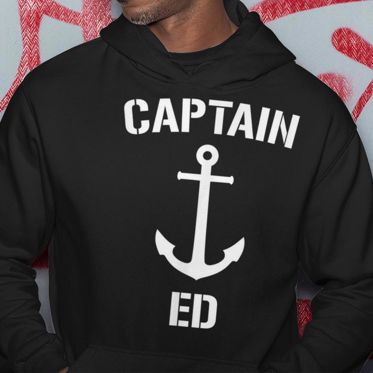 Nautical Captain Ed Personalized Boat Anchor Hoodie Unique Gifts