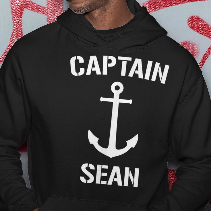 Nautical Captain Sean Personalized Boat Anchor Hoodie Unique Gifts