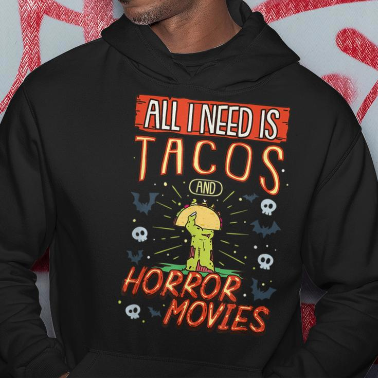 All I Need Is Tacos And Horror Movies Binge Watching Movies Hoodie Unique Gifts