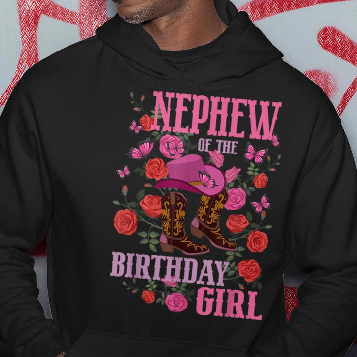 Nephew Of The Birthday Girl Cowgirl Boots Pink Matching Hoodie Unique Gifts