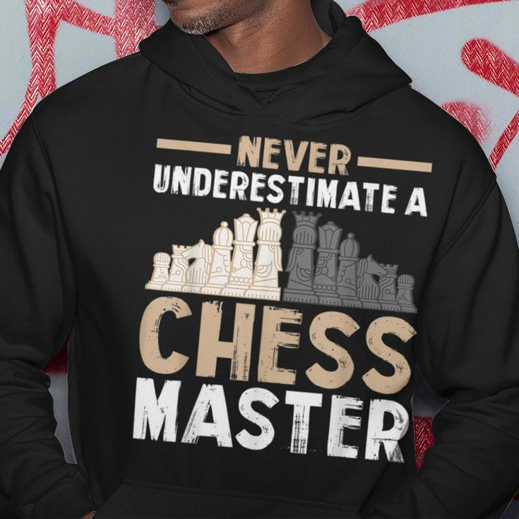Never Underestimate A Chess Master Chess Pieces Chess Lover Hoodie Funny Gifts