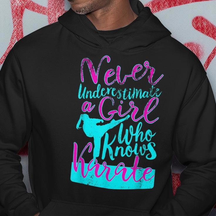Never Underestimate A Girl Who Knows Karate Gift For Girls Karate Funny Gifts Hoodie Unique Gifts