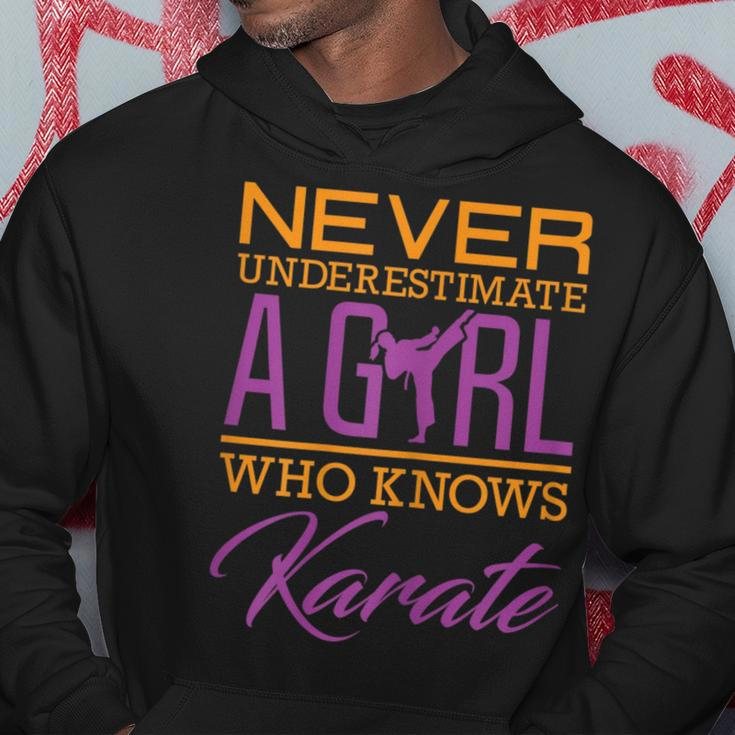 Never Underestimate A Girl Who Knows Karate Gift Girl Karate Funny Gifts Hoodie Unique Gifts