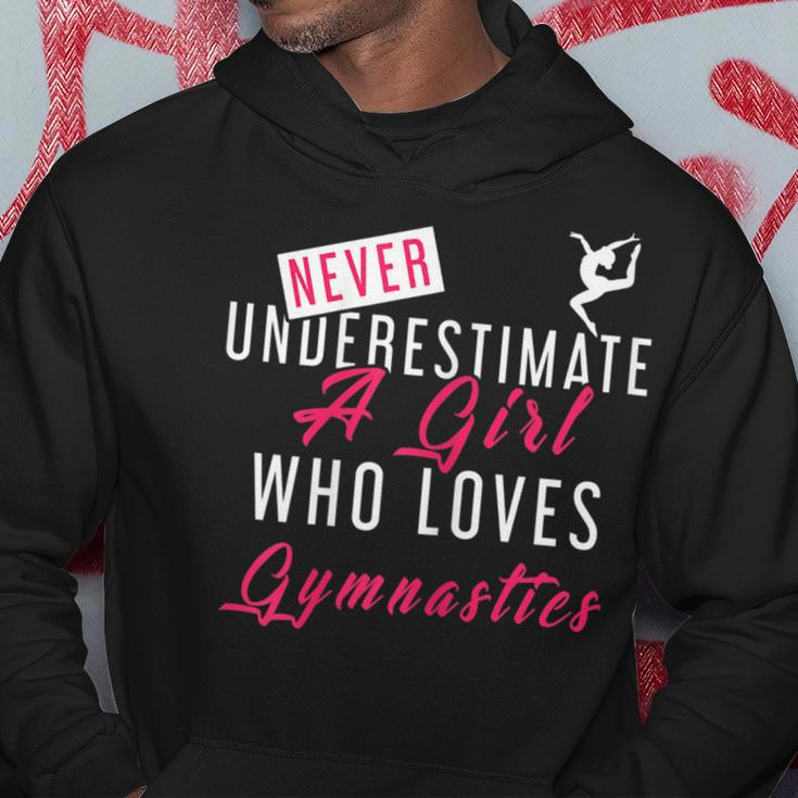 Never Underestimate A Girl Who Loves Gymnastics Gymnast Gymnastics Funny Gifts Hoodie Unique Gifts